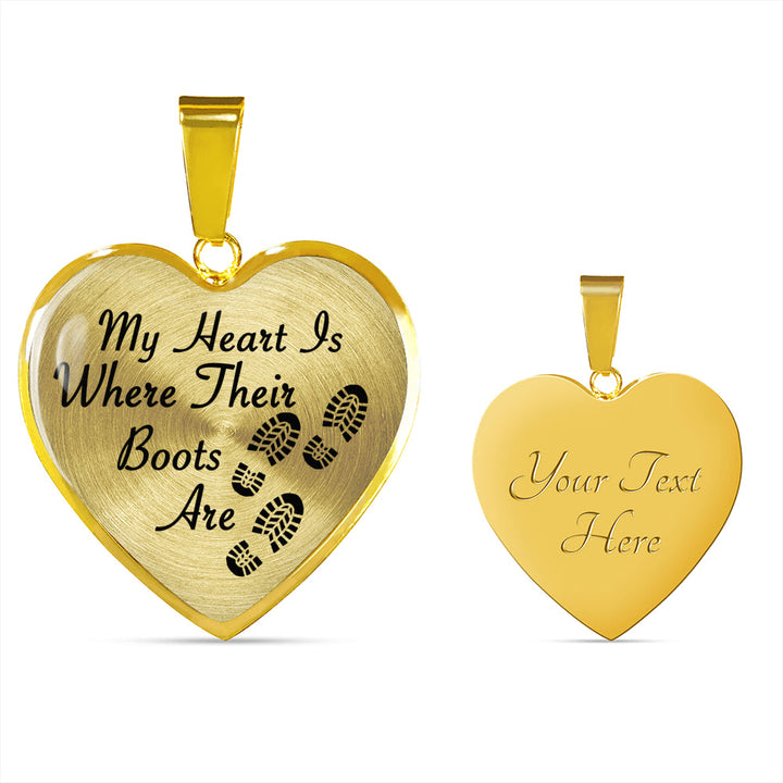 Military Mom Their Heart Boots Necklace image 5