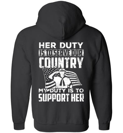 Gildan Proud Navy Dad Duty CR Zip Hoodie - MotherProud