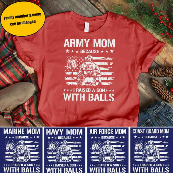 Personalized Balls Military Mom Family T-shirts