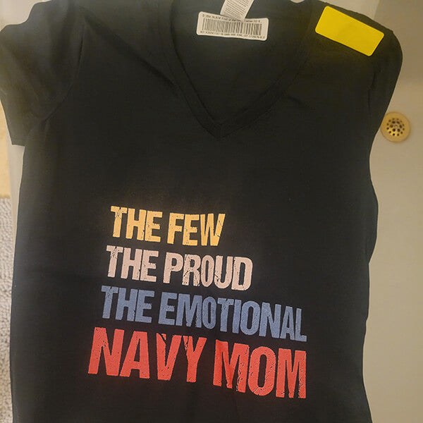 black v neck t shirt for emotional navy mom