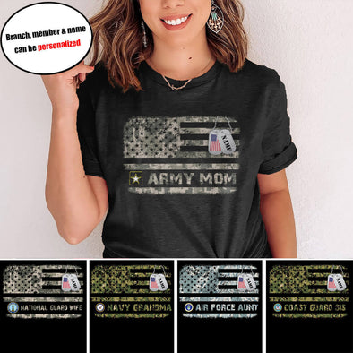 Personalized Military Mom Family Camo T-shirts