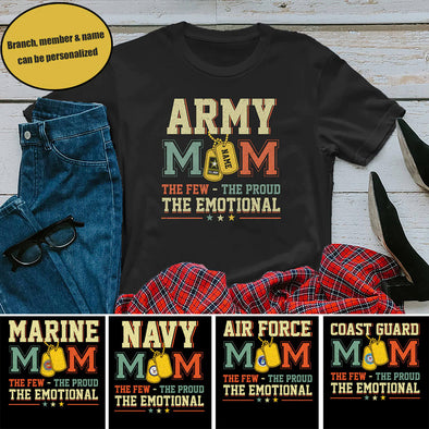 Personalized Emotional Military Mom Family T-shirts