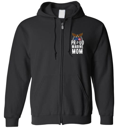 ZeroGravitee Marine Mom Hoodie - Military Style Pullover Sweatshirt For Proud Marine Moms