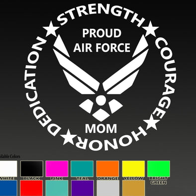 US Air Force Mom Pink Vinyl Decal – Car, Truck, Or Window Sticker By MokeyFeetGraphics