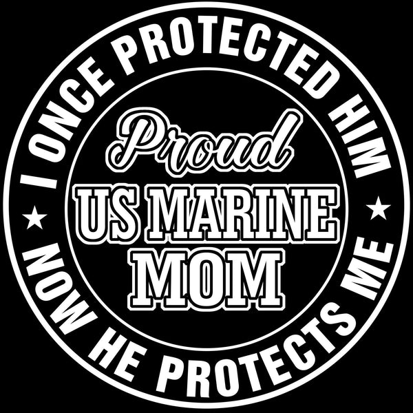 Marine Mom Once Protected Decal - MotherProud