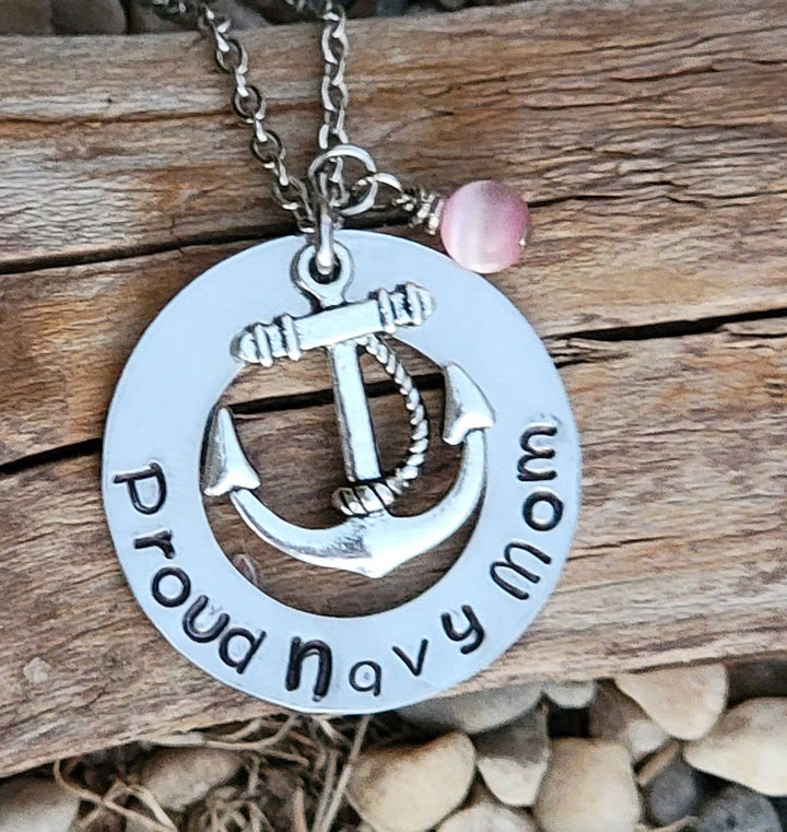 Proud to be a navy mom necklace