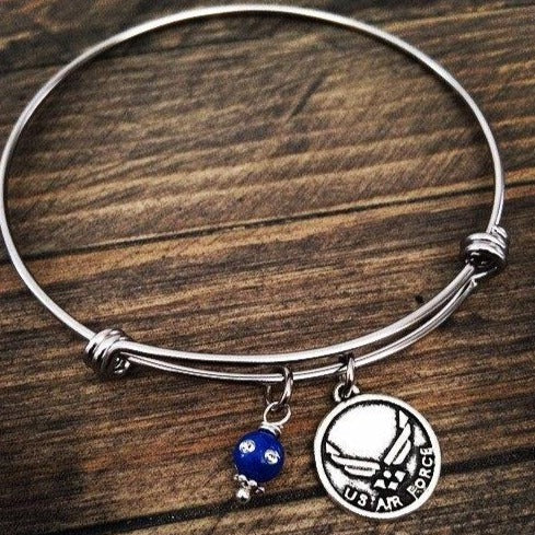US Air Force mom Logo Pilot Bangle Bracelet