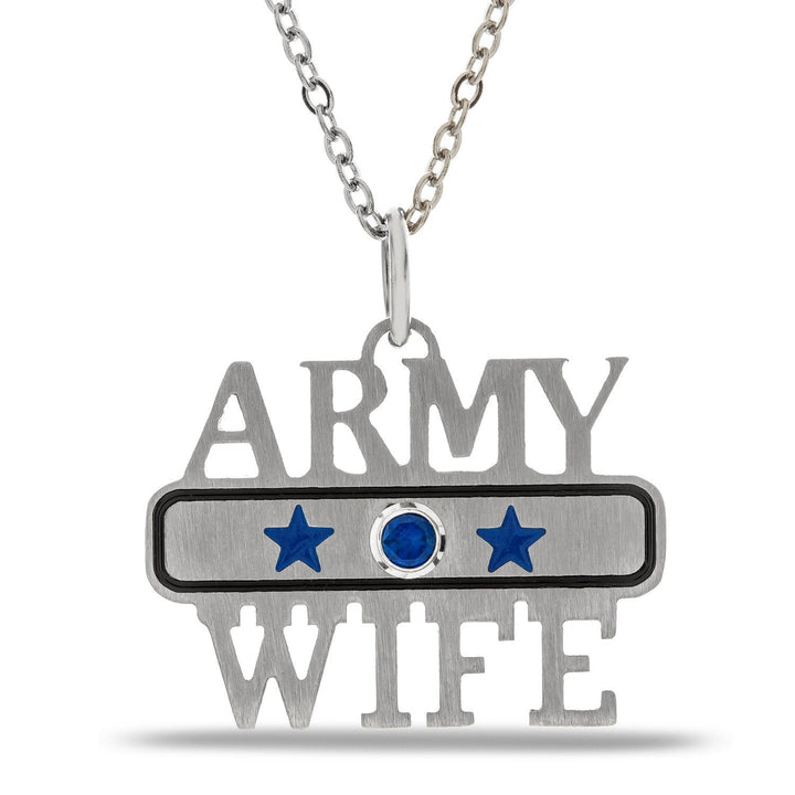Army Wife Necklace Pendant In Stainless Steel
