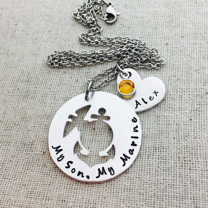Custom Marine Mom Necklace My Son