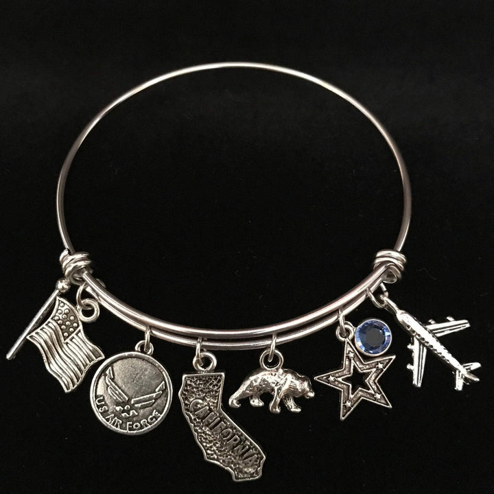 Air Force mom Bracelet adjustable stainless steel