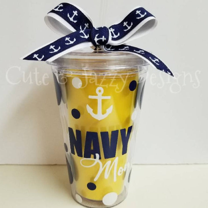 Navy mom Tumbler
