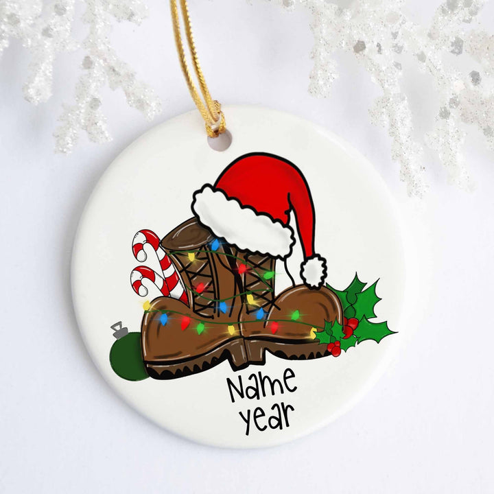 Military Boots Ceramic Ornament