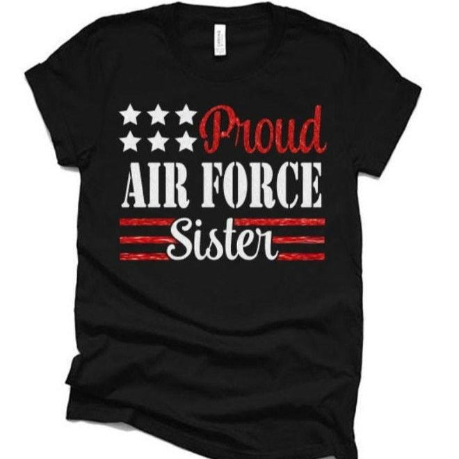 Glitter Proud Air Force Sister Shirt