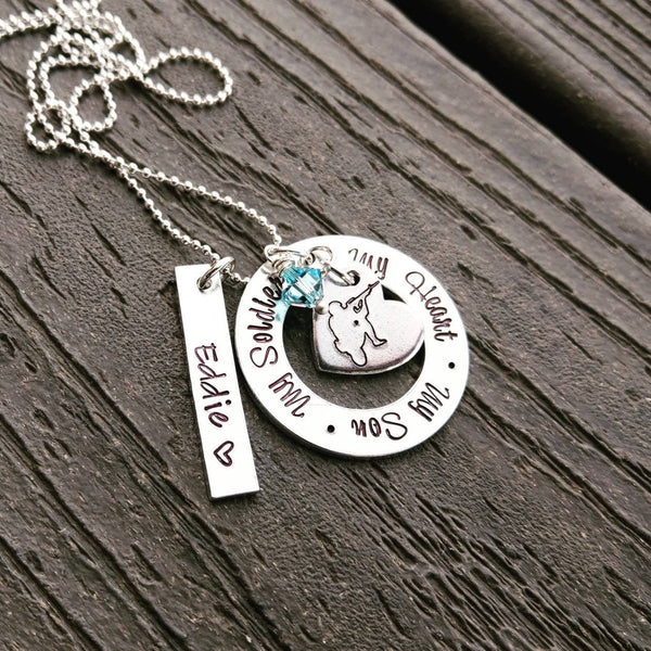 Army Mom Necklace Gift Love Soldier