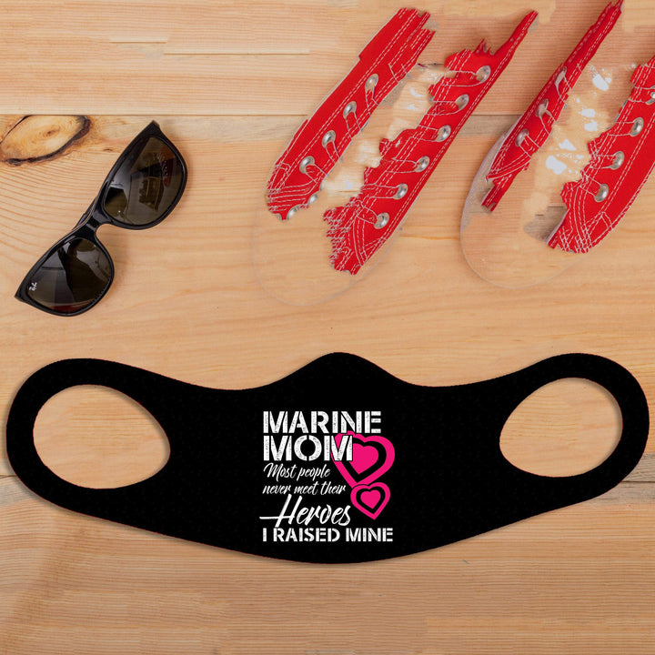 Marine Mom I Raised My Hero Flat Fabric Face Bandana