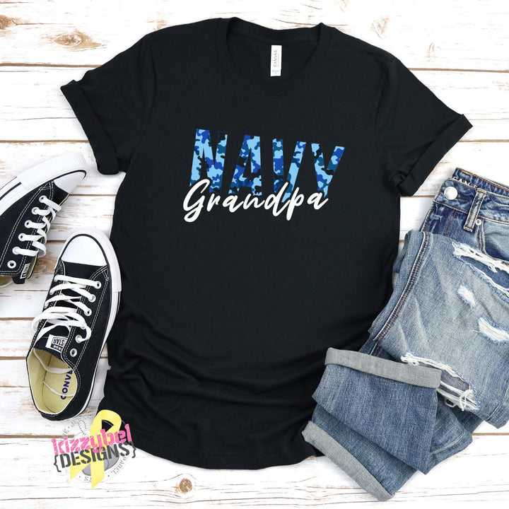 Navy Grandpa Camo Family Shirt