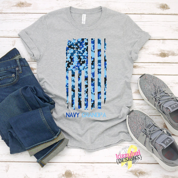 Camo Flag Navy Grandpa Shir