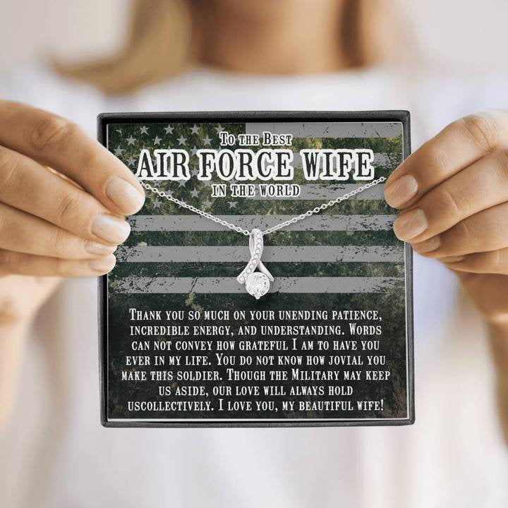 14K White Gold Air Force Wife Necklace