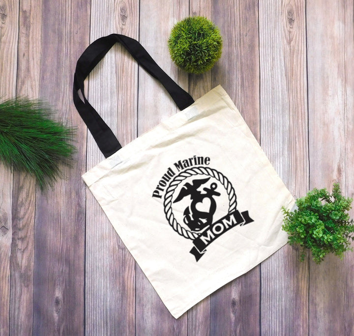Proud Mom Marine Tote Bag