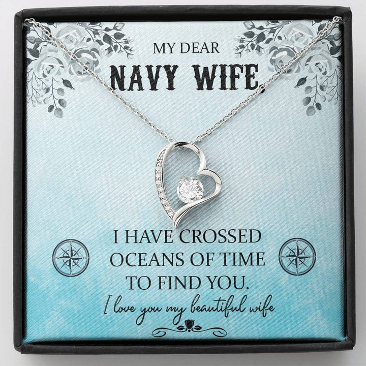 Navy wife Heart Pendant love Necklace