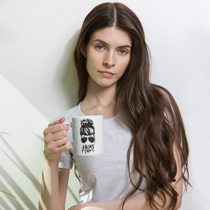 Army Mom White Glossy Mug