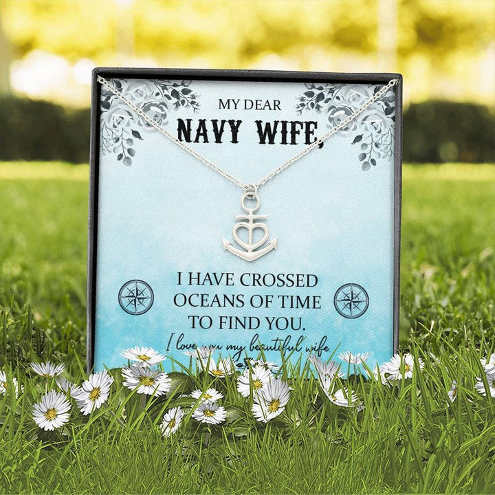 Gift To Wife Anchor Necklace From Navy Husband