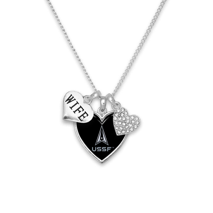 USSF Space Force Wife Sterling Silver Plated Necklace