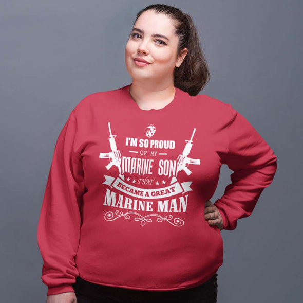 Marine Mom - Became A Great Man T-shirts - MotherProud