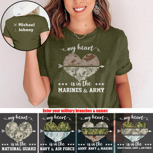 Personalized Military Mom Family Multi-branch T-shirts