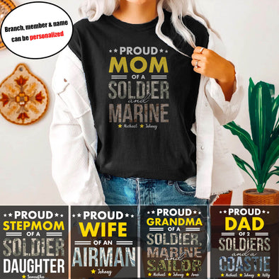 Personalized Military Mom Family Proud of Multi T-shirts