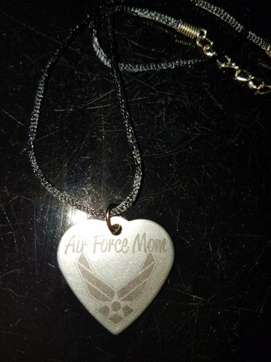 Air Force Mom Heart Necklace, Personalized Free With Airman's Name - MotherProud