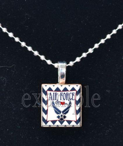 Air Force Mom Scrabble Tile Necklace - MotherProud
