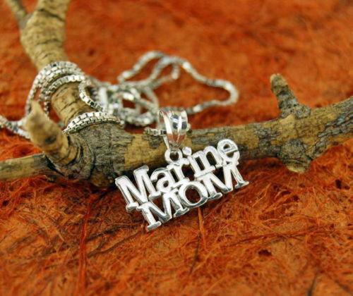 Handmade Metal 925 Sterling Silver Marine Mom Pendant w/ Chain - MotherProud