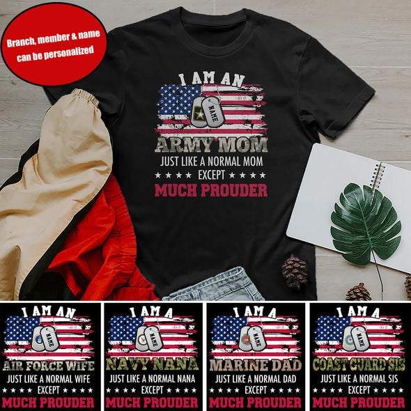 Personalized Normal Military Mom Family T-shirts