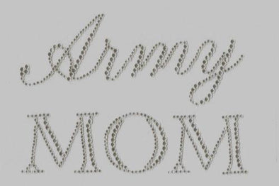 Army Mom Iron On Hot Fix Rhinestone - MotherProud