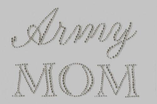 Army Mom Iron On Hot Fix Rhinestone - MotherProud