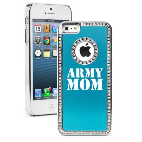 Army Mom Rhinestone Bling Iphone Case for 4 4S 5 5S 5c - MotherProud