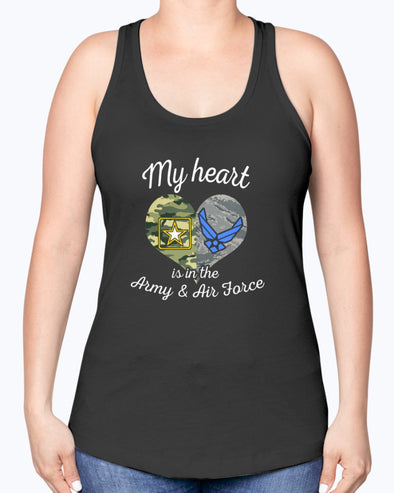 US Army Air Force Mom My Heart T-shirts