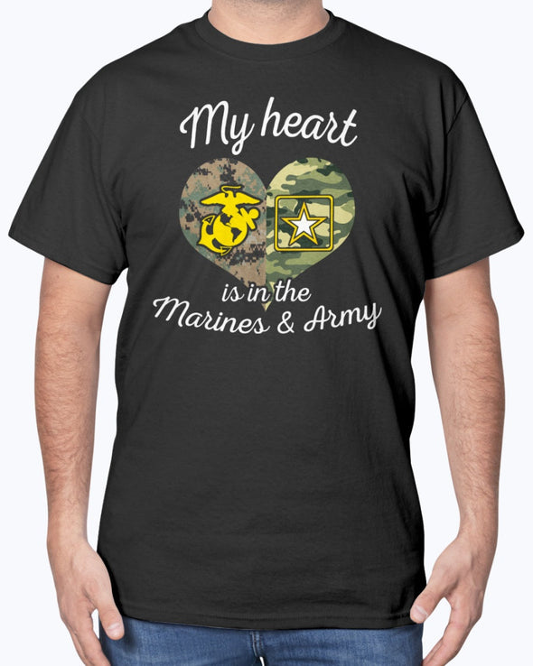 Proud Marine Army Mom My Heart T-shirts - MotherProud