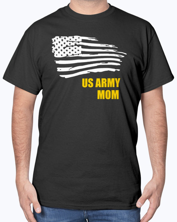 Proud Army Mom Flying Flag T-shirts - MotherProud