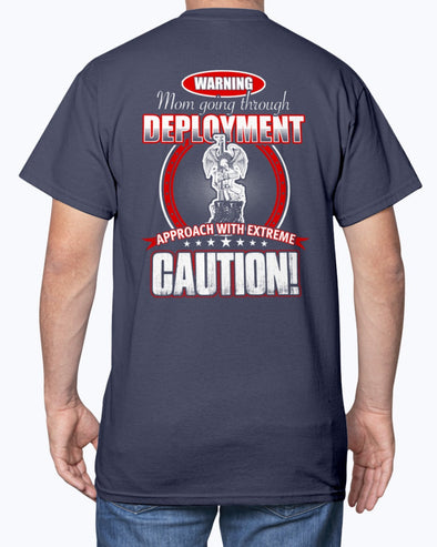Proud Army Mom Approach Caution T-shirts - MotherProud