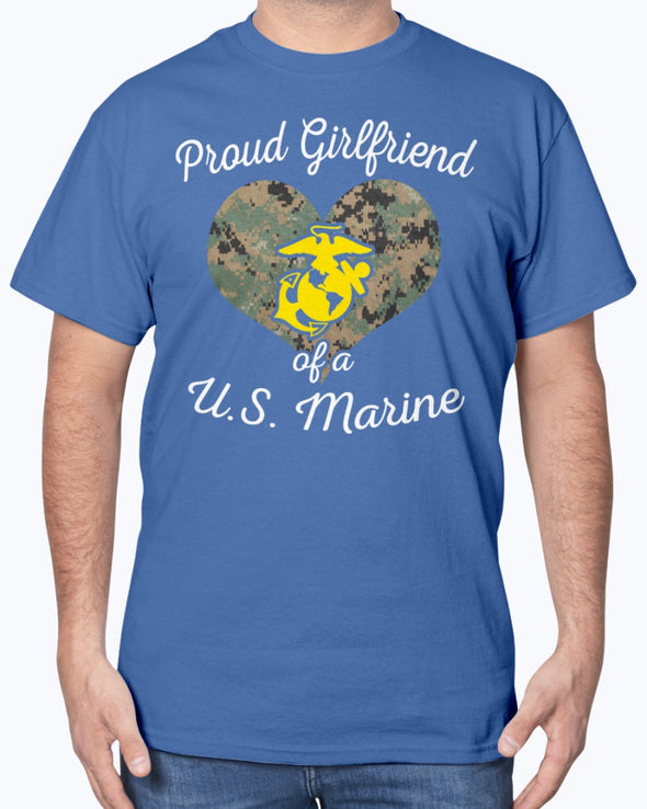Proud Marine Girlfriend Heart T-shirts - MotherProud