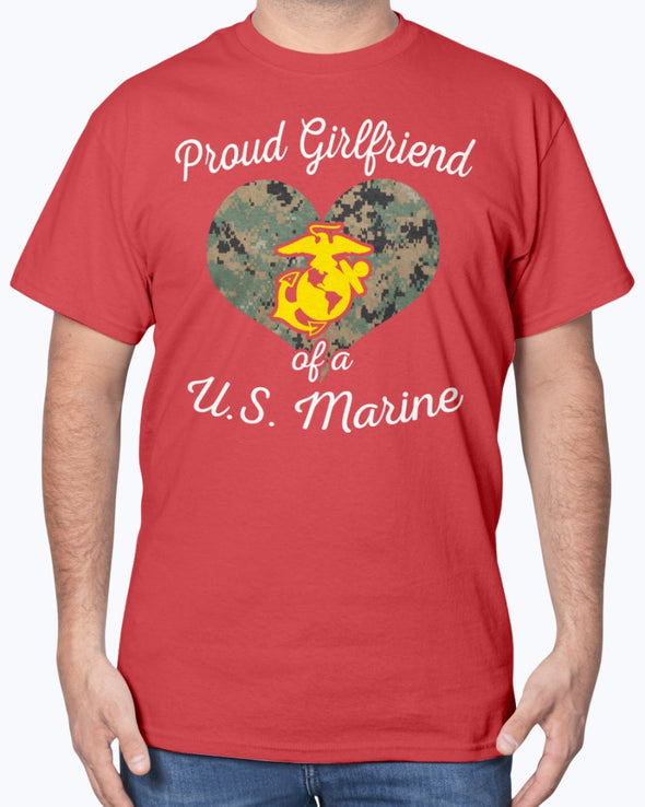 Proud Marine Girlfriend Heart T-shirts - MotherProud