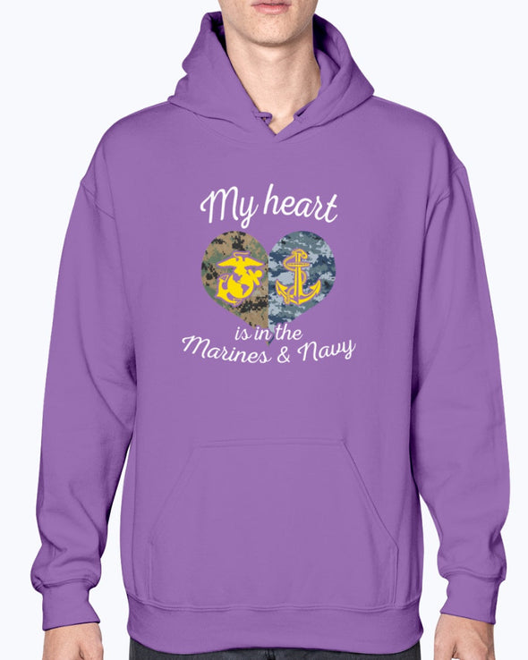Proud US Marine Navy Mom My Heart T-shirts - MotherProud