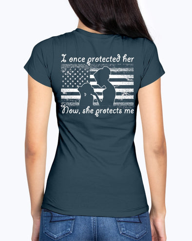 Army Mom Daughter Once Protected Flag T-shirts - MotherProud
