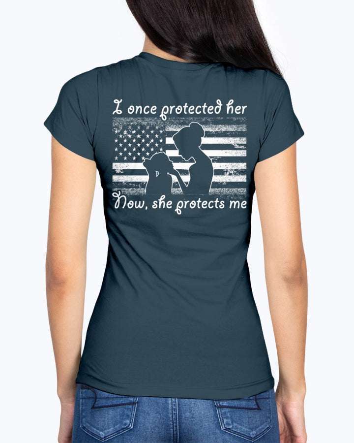 Army Mom Daughter Once Protected Flag T-shirts - MotherProud
