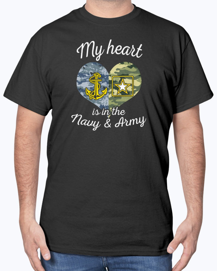 US Navy Army Mom My Heart T-shirts image 2