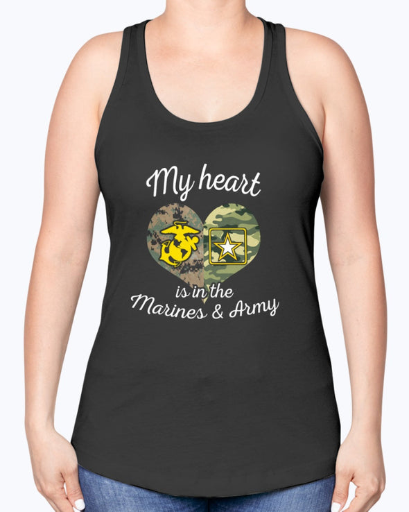 Proud Marine Army Mom My Heart T-shirts - MotherProud