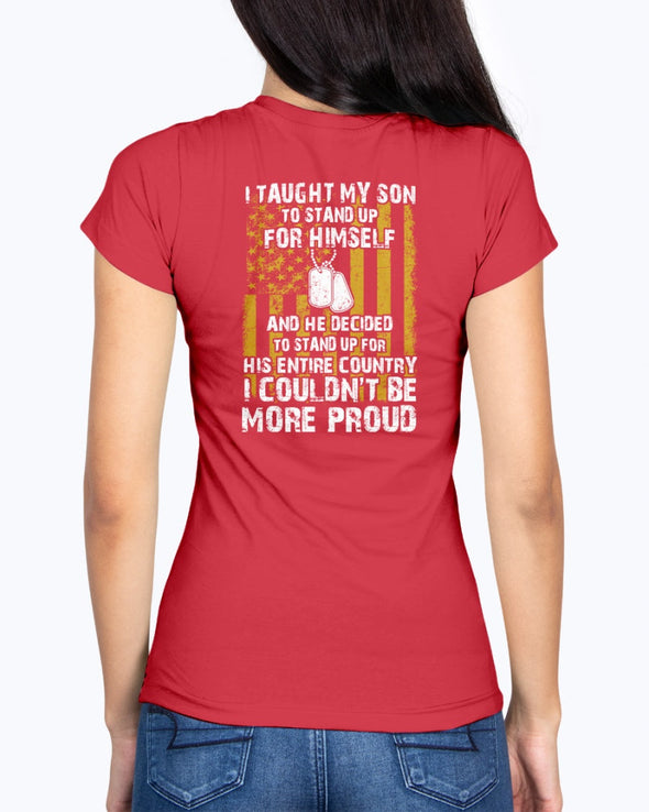 US Army Mom Couldn't More Proud Backprint T-shirts