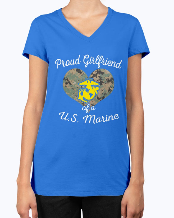 Proud Marine Girlfriend Heart T-shirts - MotherProud